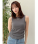 【吉田朱里】涼感加工ギャザーノースリリブトップス