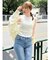 【吉田朱里】涼感加工ギャザーノースリリブトップス