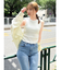 【吉田朱里】涼感加工ギャザーノースリリブトップス