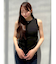【吉田朱里】涼感加工ギャザーノースリリブトップス