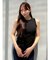 【吉田朱里】涼感加工ギャザーノースリリブトップス