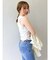【吉田朱里】涼感加工ギャザーノースリリブトップス