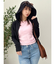 【吉田朱里】涼感加工ギャザーノースリリブトップス