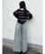 スイッチングワイドデニムパンツ