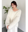 リップルカールⅤネックニット