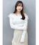 リボンチュールオフショルニットトップス