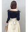 リボンチュールオフショルニットトップス