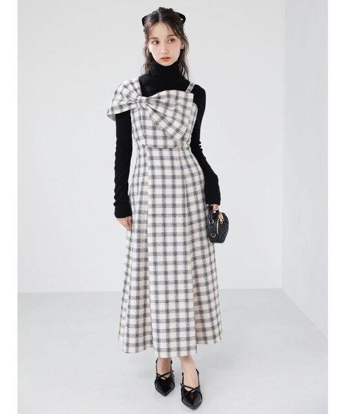 追加生産分】ビッグリボンレイヤードワンピース｜ダズリンの通販