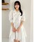 リボンディティールイレヘムシャツワンピース