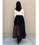 サテンパイピングシアーアシメティアードチュールスカート