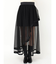 サテンパイピングシアーアシメティアードチュールスカート