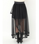 サテンパイピングシアーアシメティアードチュールスカート