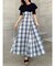 ビッグカラーチェックコルセットワンピース
