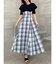 ビッグカラーチェックコルセットワンピース