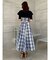 ビッグカラーチェックコルセットワンピース