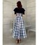 ビッグカラーチェックコルセットワンピース