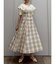 ビッグカラーチェックコルセットワンピース