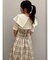 ビッグカラーチェックコルセットワンピース