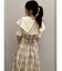ビッグカラーチェックコルセットワンピース