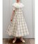 ビッグカラーチェックコルセットワンピース