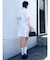リボンスリーブニットミニワンピース