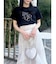 【UV】ラインストーングラフィックロゴTシャツ