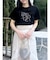 【UV】ラインストーングラフィックロゴTシャツ