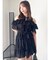 シフォンギャザーフレアミニスカート