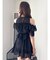 シフォンギャザーフレアミニスカート