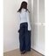 レイヤードワイドデニムパンツ