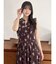 プリーツフラワーシフォンワンピース