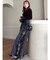 サイドレースデニムパンツ