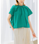 シアサッカーショートギャザーブラウス
