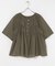 コットンボイルシャーリングブラウス