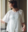 コットンボイルシャーリングブラウス