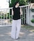 new basic　インドコットンサッカーストライプパンツ