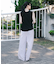 new basic　インドコットンサッカーストライプパンツ