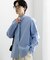 『ユニセックス』ストライプレギュラーカラーネクタイシャツ
