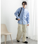 『ユニセックス』ストライプレギュラーカラーネクタイシャツ