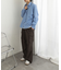 『ユニセックス』ストライプレギュラーカラーネクタイシャツ