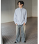 『ユニセックス』ストライプレギュラーカラーネクタイシャツ