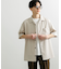 『ユニセックス』オープンカラールーズショートスリーブシャツ