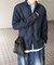 『ユニセックス』メッシュ衿付きカーディガン