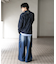 『ユニセックス』メッシュ衿付きカーディガン