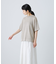 リネン半袖クルーネックニット