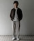 『セットアップ対応』ウールライクダブルタックテーパードパンツ