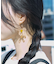 クリアフラワーメタルフープピアス