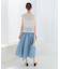 コットンシルクヘムデザインギャザースカート