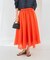 コットンシルクヘムデザインギャザースカート