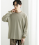 ワッフルボーダーロングTシャツ